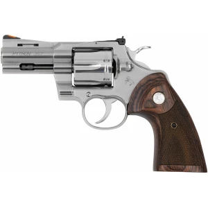 Colt Python 3 in stainless revolver .357 Magnum with walnut target grips