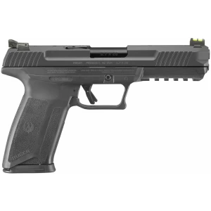 Ruger-57 Pro 5.7x28mm pistol, 4.94 inch black nitride barrel, optic-cut slide, fiber optic front sight