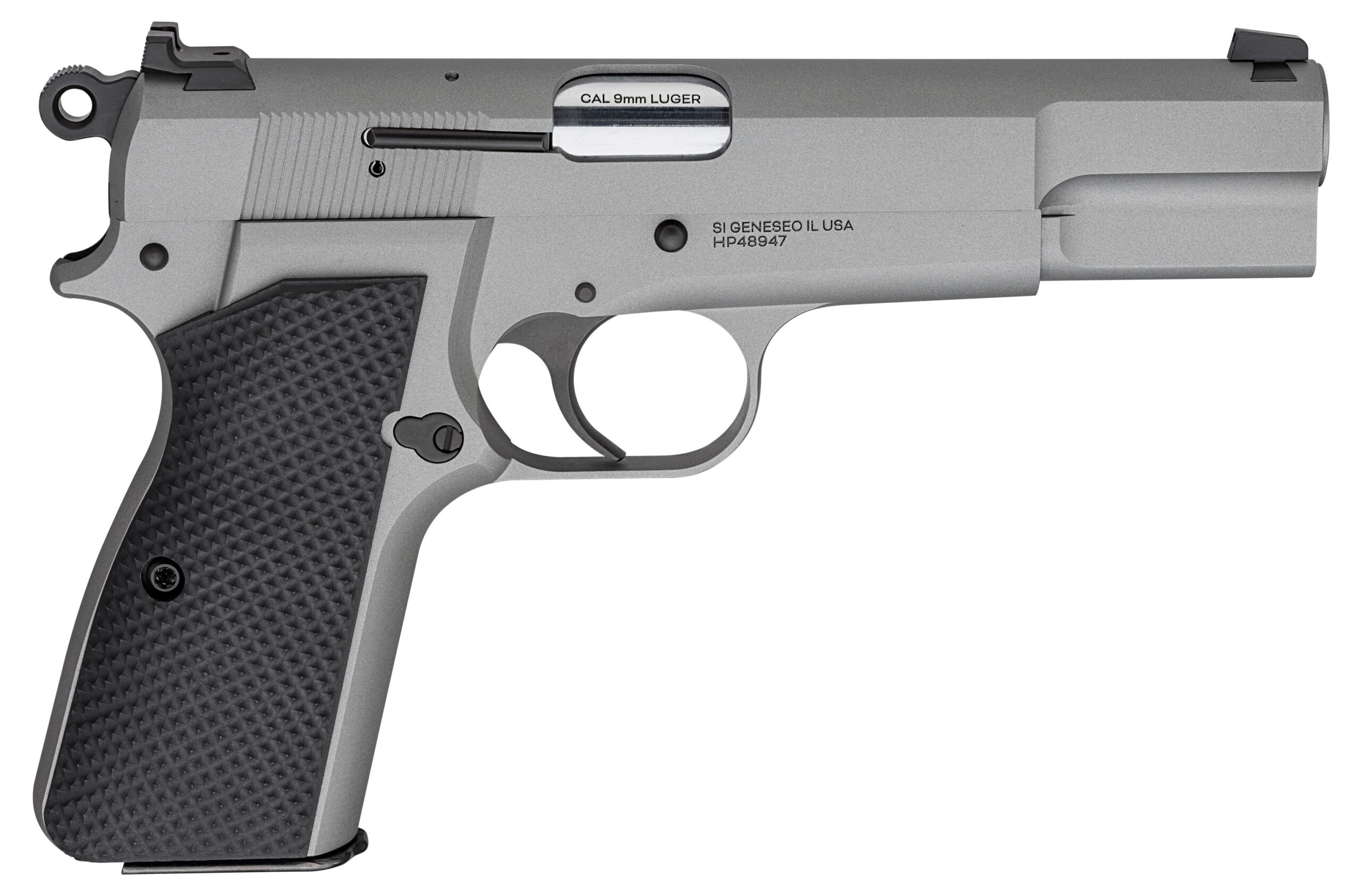 Springfield Armory SA-35 9mm gray semi-automatic pistol with wood grips