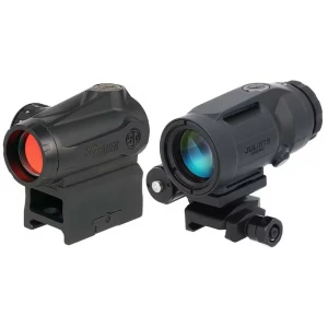 Sig Sauer Romeo MSR Gen II with Juliet5 Micro 1x red dot and 5x magnifier in black