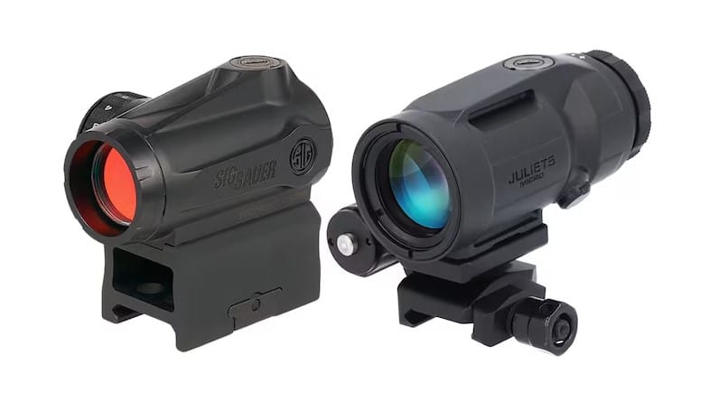 Sig Sauer Romeo MSR Gen II with Juliet5 Micro 1x red dot and 5x magnifier in black