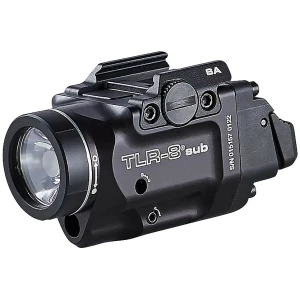 Streamlight TLR-8 Sub weapon light with integrated red laser for Springfield Hellcat in black