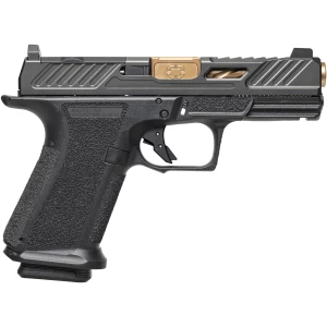 Shadow Systems MR920 Elite 9mm pistol with bronze fluted barrel and optic-cut black slide