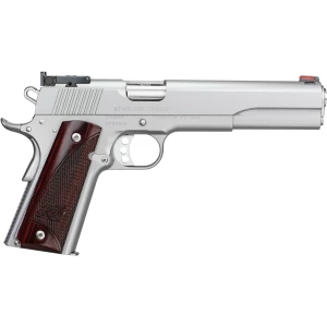 Kimber Stainless Target LS 1911 .45 ACP 6-inch pistol, satin silver, rosewood grips