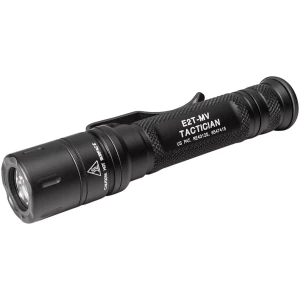 SureFire E2T MaxVision Tactician dual-output LED flashlight in black with MaxVision reflector