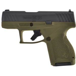 Taurus GX4 9mm pistol black slide OD green frame left profile