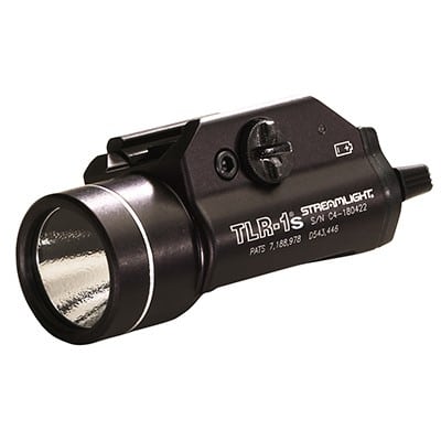 Streamlight TLR-1S 300-lumen rail-mounted tactical light in black with strobe function