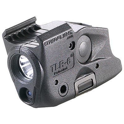 Streamlight TLR-6 weapon light with integrated red laser for Glock 26/27/33, black