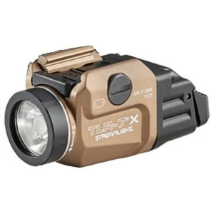 Streamlight TLR-7 X USB weapon light in Flat Dark Earth, 500 lumens, mounted on rail